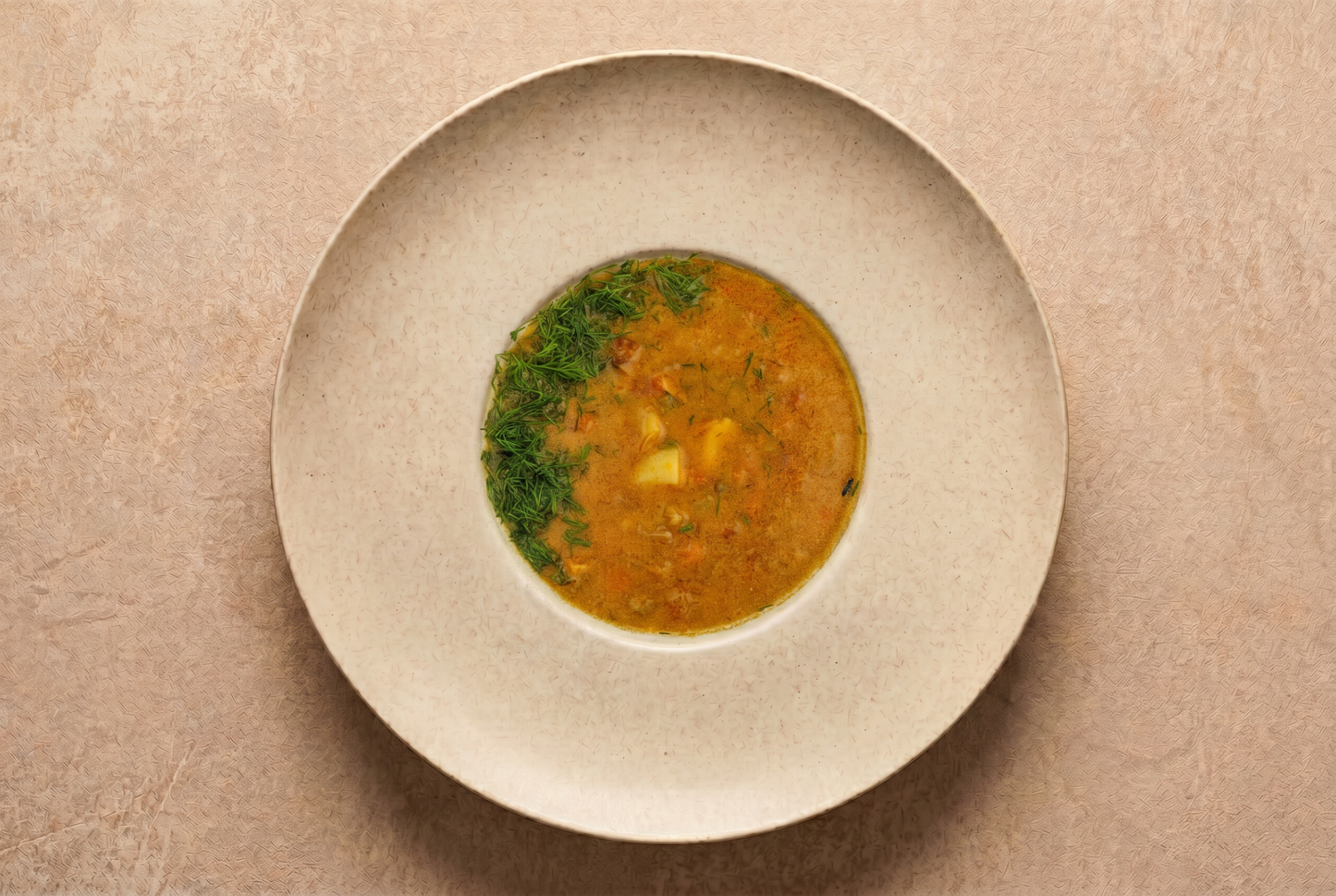 Summer soup with young cabbage