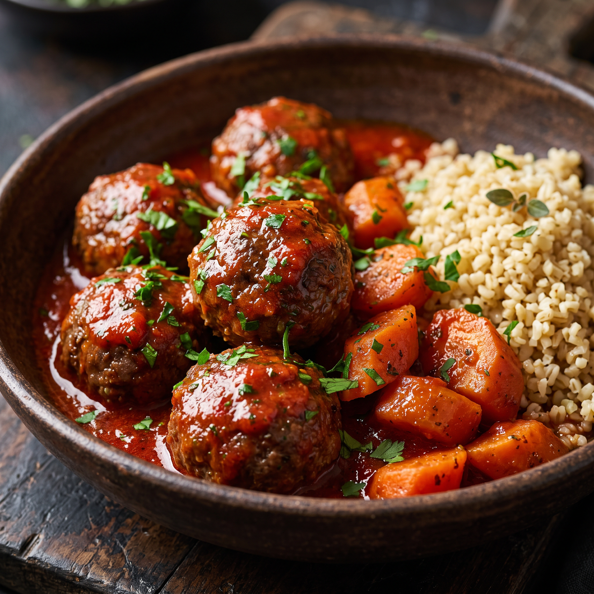 Kofta z indyka i soczewicy z bulgurem